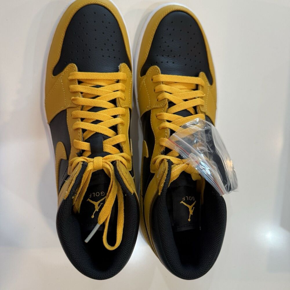 Nike Air Jordan 1 Golf High Pollen Black/Yellow Men's Size 13 DQ0660-100 - Picture 7 of 10